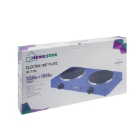 Плитка электрическая HOMESTAR HS-1104, 2000 Вт, 2 конфорки, цвет "сапфир" Плитка электрическая HOMESTAR HS-1104, 2000 Вт, 2 конфорки, цвет "сапфир"