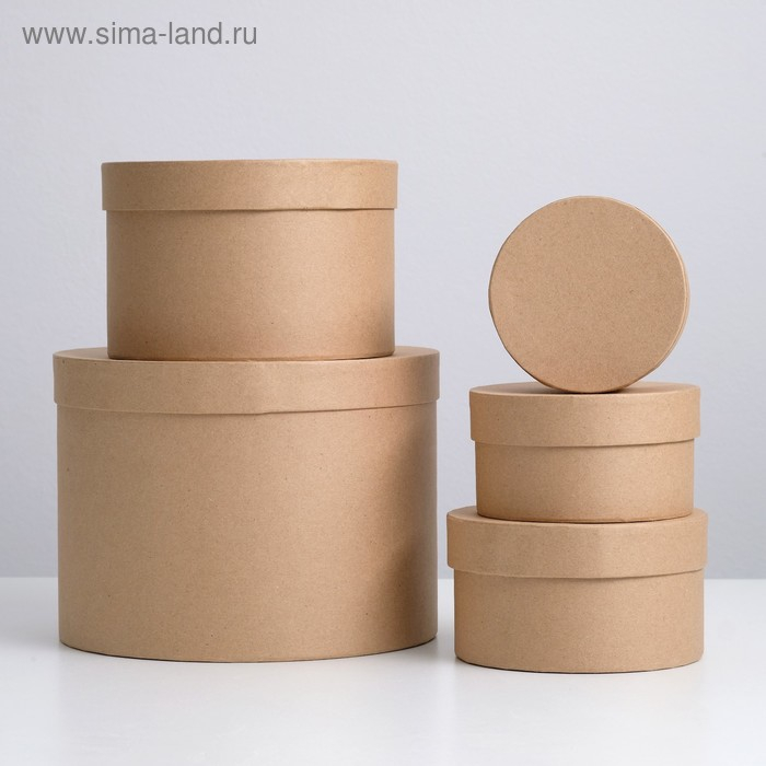 Набор коробок 5 в 1 "Крафт однотонный", 19 х 19 х 13 - 9 х 9 х 5 см