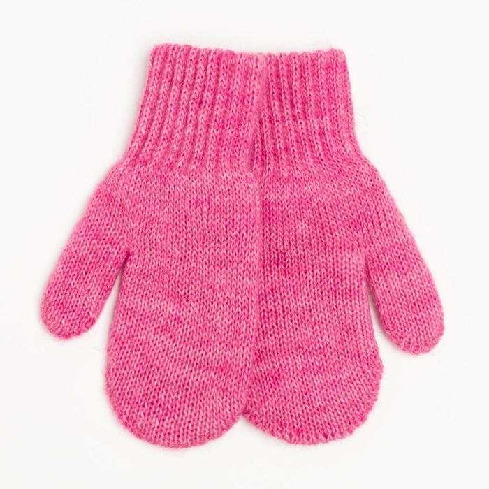 Варежки двойные детские, цвет розовый, размер 10 (0-3 года) Варежки двойные детские, цвет розовый, размер 10 (0-3 года)
