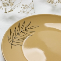 Тарелка керамическая «Стиль», 21 см, цвет бежевый Тарелка керамическая «Стиль», 21 см, цвет бежевый