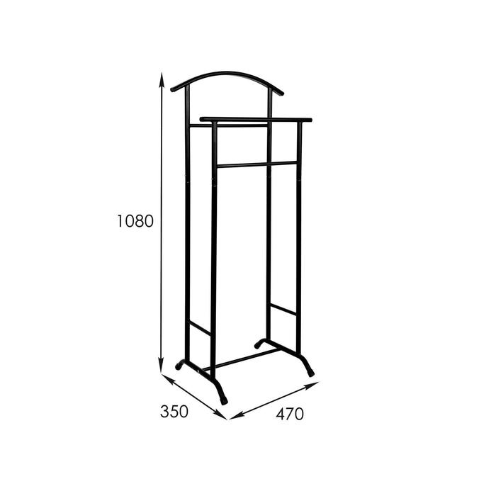 Вешалка костюмная &laquo;Стиль&raquo;, 47&times;34,8&times;108 см, цвет чёрный