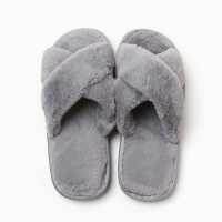 Тапочки женские с открытым носом размер 40-41, серый Тапочки женские с открытым носом размер 40-41, серый