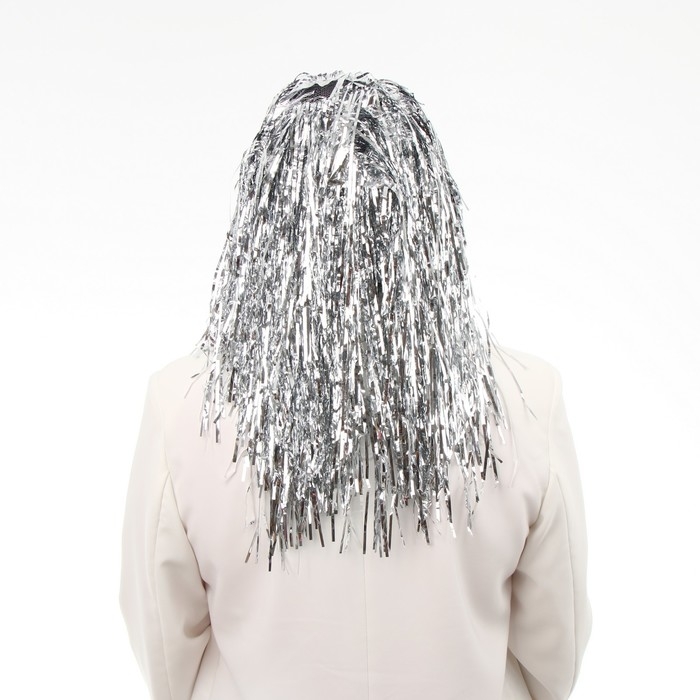 Карнавальный парик &laquo;Дождь&raquo;, 45 см, цвет серебряный