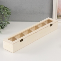 Шкатулка дерево под роспись со стеклом с делениями "Прямоугольная" без замка 45х8,5х6,5 см Шкатулка дерево под роспись со стеклом с делениями "Прямоугольная" без замка 45х8,5х6,5 см