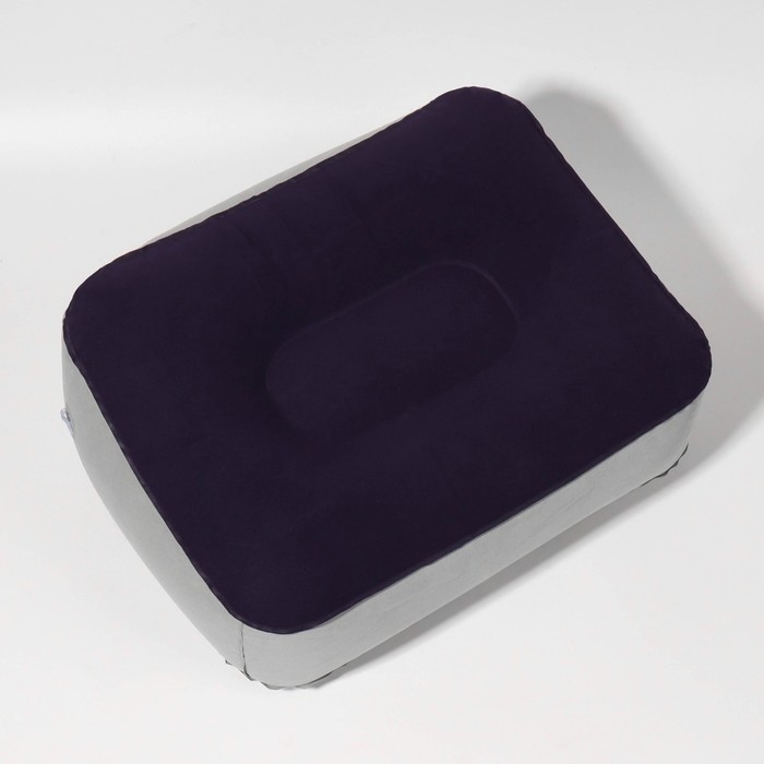 Подушка надувная, 37 &times; 28 &times; 15 см, цвет синий/серый