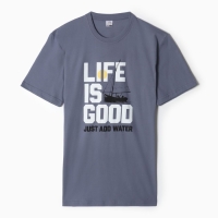 Футболка мужская с принтом, цвет серый, размер 48