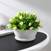 Горшок для цветов с поддоном «Алиса», 1 л, d=17 см, h=10 см, цвет белый Горшок для цветов с поддоном «Алиса», 1 л, d=17 см, h=10 см, цвет белый