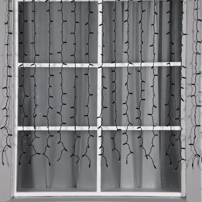 Гирлянда «Занавес» 2 × 1.5 м, IP65, УМС, тёмная нить, 360 LED, свечение белое, 220 В Гирлянда «Занавес» 2 × 1.5 м, IP65, УМС, тёмная нить, 360 LED, свечение белое, 220 В