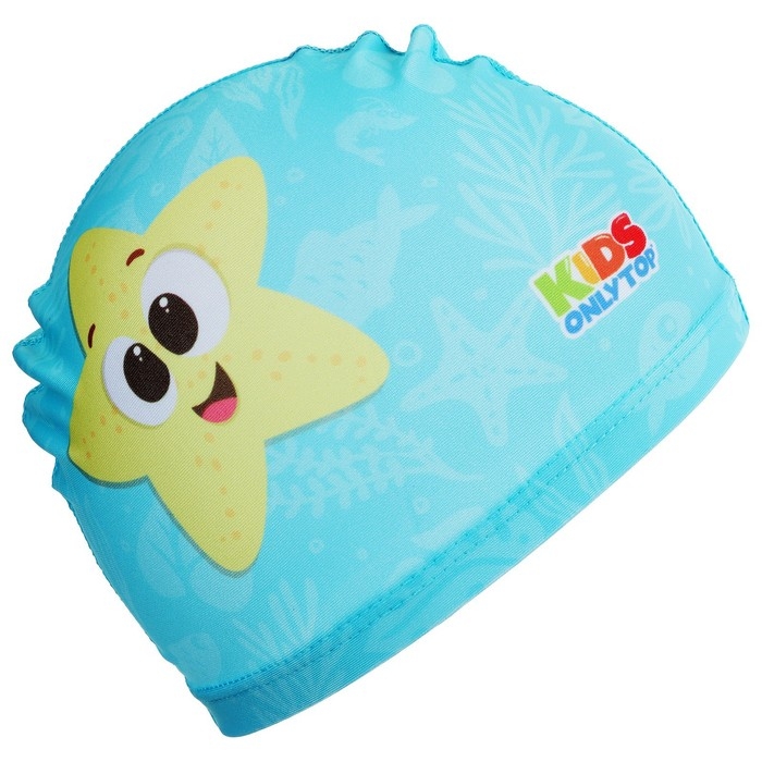 Шапочка для плавания детская ONLYTOP &laquo;Весёлое купание&raquo;, тканевая, обхват 46-52 см