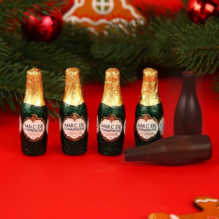 Новый год. Шоколад фигурный SO FRENCH, с начинкой из шампанского "Marc de Champagne", 13 &plusmn; 1 г