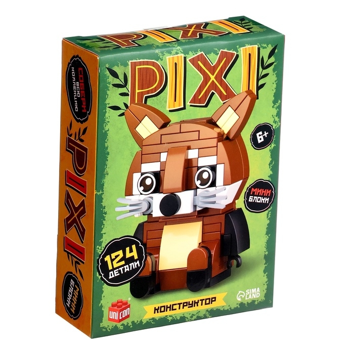 Конструктор «PIXI. Енот», мини блоки, 124 детали Конструктор «PIXI. Енот», мини блоки, 124 детали