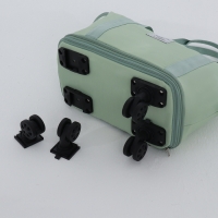 Сумка дорожная на колёсах, с увеличением, наружный карман, держатель для чемодана, цвет зелёный Сумка дорожная на колёсах, с увеличением, наружный карман, держатель для чемодана, цвет зелёный