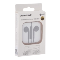 Наушники Borofone BM30, вкладыши, микрофон, Jack 3.5 мм, кабель 1.2 м, чёрные Наушники Borofone BM30, вкладыши, микрофон, Jack 3.5 мм, кабель 1.2 м, чёрные