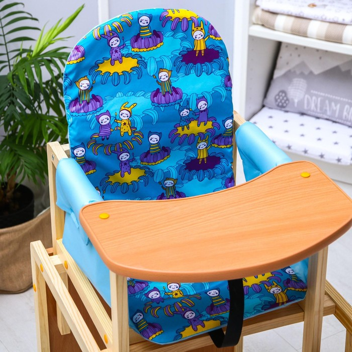 Стульчик для кормления «Бутуз», трансформер, цвет голубой, рисунок МИКС Стульчик для кормления «Бутуз», трансформер, цвет голубой, рисунок МИКС