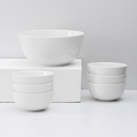 Набор салатников фарфоровых Wilmax &laquo;Юлия Высоцкая&raquo;, 7 предметов: салатник большой d=20 см, салатники малые d=12 см, цвет белый