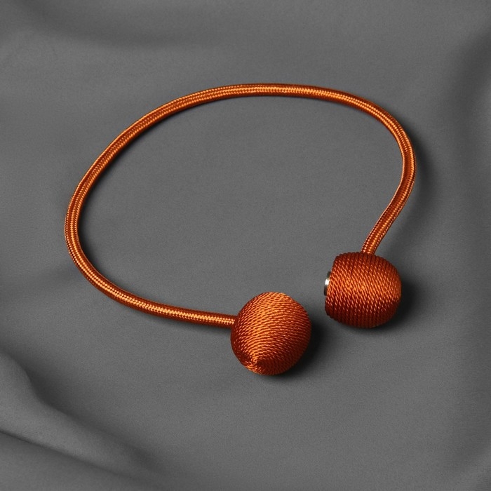 Подхват для штор &laquo;Шарики&raquo;, d = 3 см, 40 см, цвет терракотовый