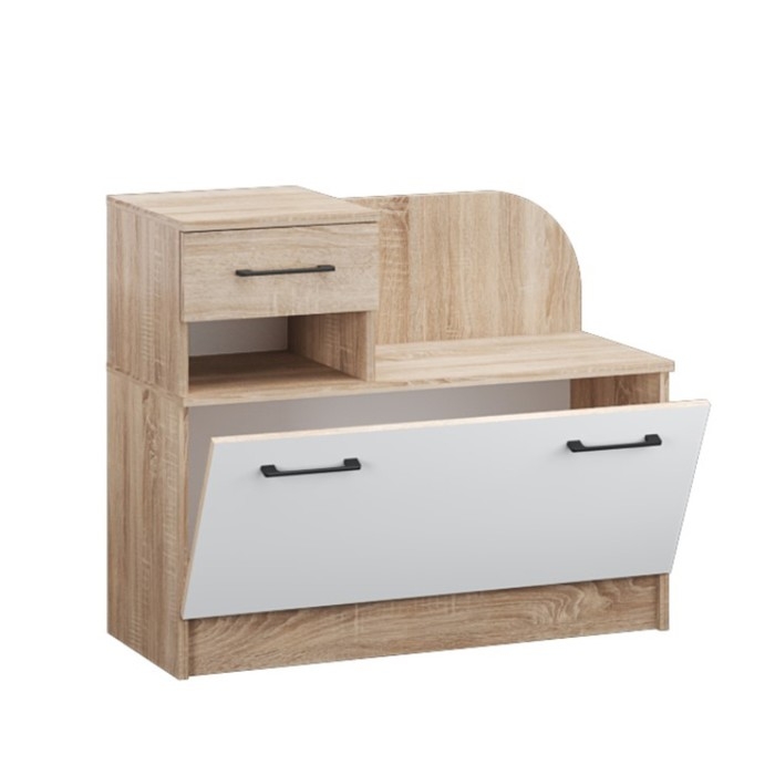 Тумба под обувь Денвер, 900х380х750, Дуб сонома/Белый
