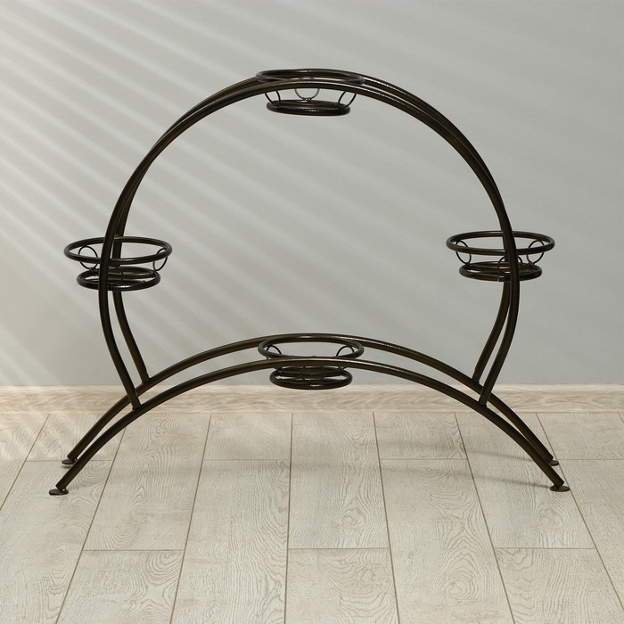 Подставка для цветов, напольная, на 4 горшка, d = 14 см, бронзовая, «Барабан» Подставка для цветов, напольная, на 4 горшка, d = 14 см, бронзовая, «Барабан»