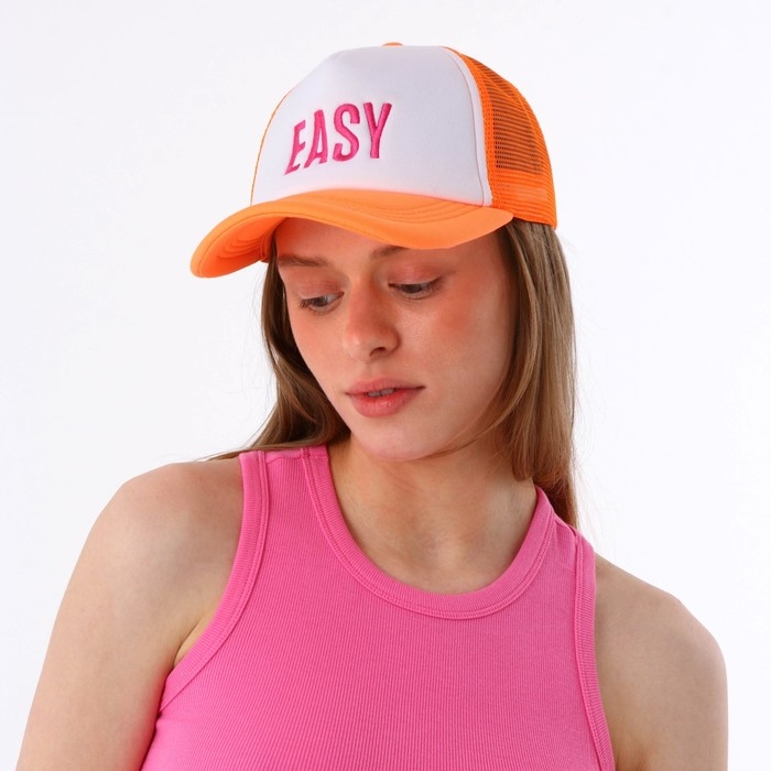 Кепка женская с сеткой EASY, цвет оранжевый, р-р 56 Кепка женская с сеткой EASY, цвет оранжевый, р-р 56