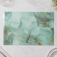 Салфетки сервировочные на стол Доляна &laquo;Мрамор&raquo;, 4 шт, 30&times;45 см, цвет бирюзовый