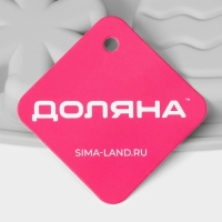 Форма для выпечки новогодняя Доляна &laquo;Новогодняя варежка&raquo;, силикон, 6 ячеек, 24&times;20,5&times;2,5 см, цвет серый