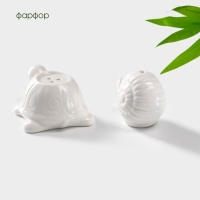 Набор фарфоровый для специй BellaTenero &laquo;Черепаха и улитка&raquo;, 2 предмета: солонка, перечница, 40 мл, цвет белый