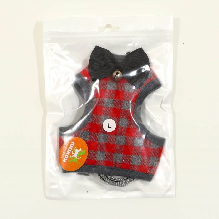 Комплект амуниции с мягкой шлейкой, L, поводок 120 х 1,5 см, ОШ 30-50 см, ОГ 36-56 см, красный 473 Комплект амуниции с мягкой шлейкой, L, поводок 120 х 1,5 см, ОШ 30-50 см, ОГ 36-56 см, красный 473