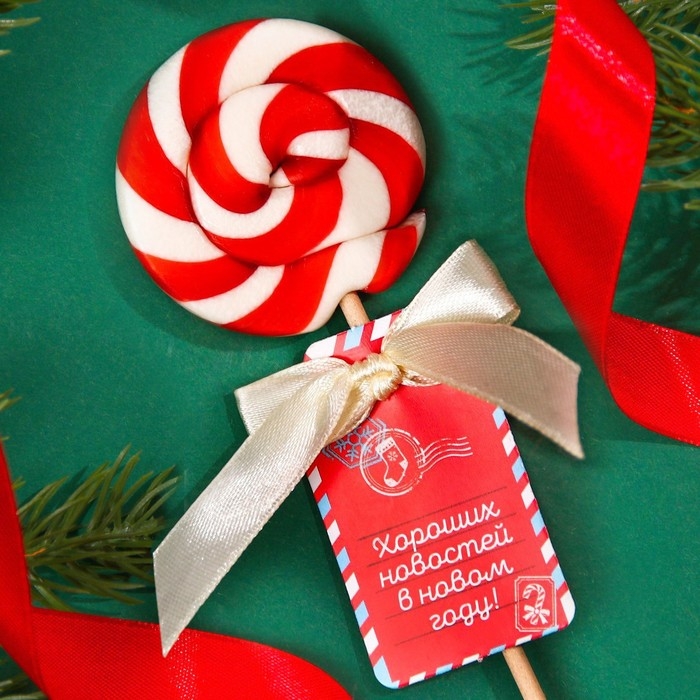 Леденец на палочке &laquo;Хороших новостей в новом году!&raquo;, вкус: клубника, 15 г.