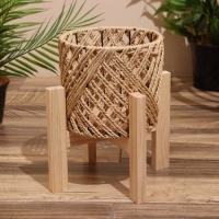 Набор плетёных кашпо, 3 шт 29х29х22 см, цв. светло-бежевый