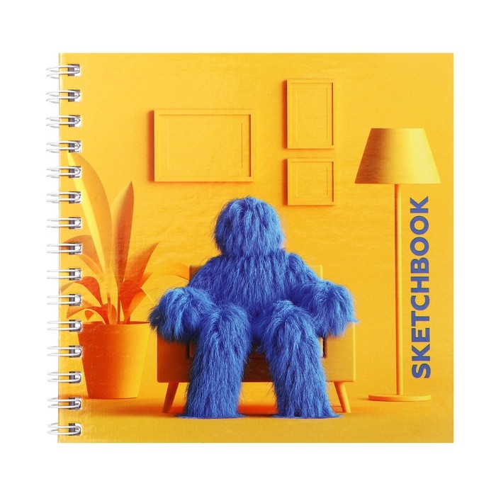 Скетчбук 195 х 195 мм, 80 листов на гребне "Стиль", твёрдая обложка, блок 100 г/м&sup2;