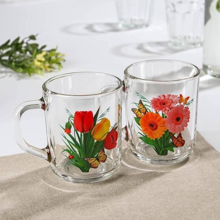 Кружка «Букеты», 250 мл, рисунок МИКС Кружка «Букеты», 250 мл, рисунок МИКС