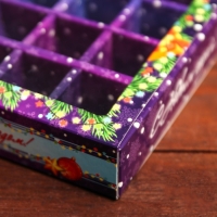 Новый год. Упаковка для конфет 16 шт &laquo;Яркий Новый Год&raquo;, 17,7 х 17,7 х 3,8 см