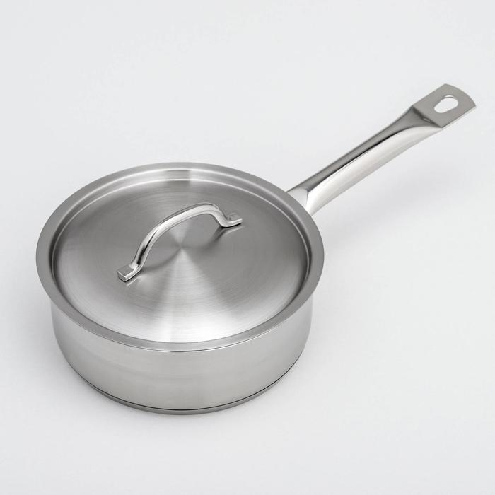 Сотейник, 1,7 л, d=18 см, h=6,5 см, металлическая крышка, капсульное дно, индукция Сотейник, 1,7 л, d=18 см, h=6,5 см, металлическая крышка, капсульное дно, индукция