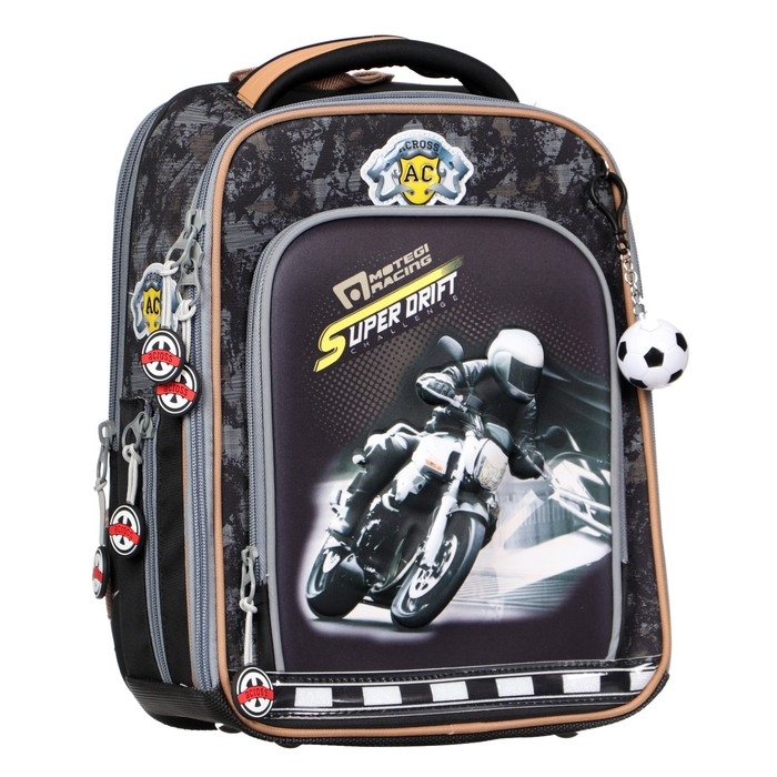 Рюкзак каркасный 35 х 26 х 14 см, Across HK22, наполнение: мешок, пенал, синий HK22-4