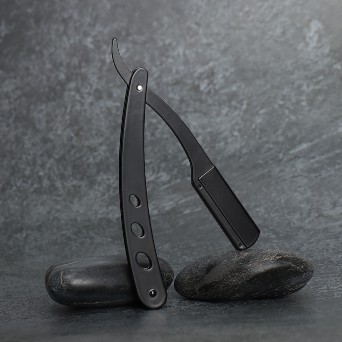Опасная бритва, шаветт, без лезвия, 13,3 &times; 21 &times; 2,8 см, стальная, цвет чёрный
