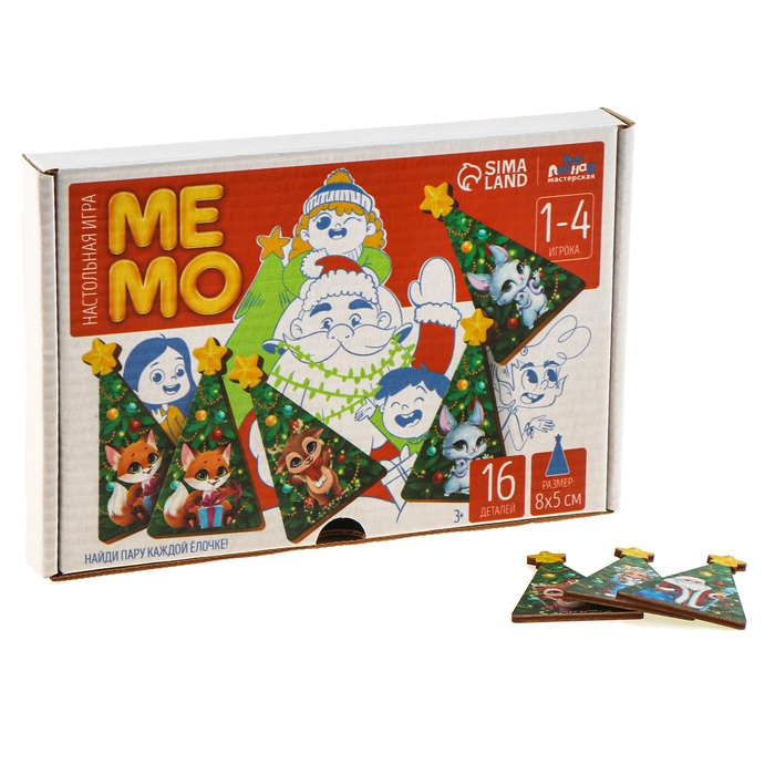 Новогодняя настольная игра &laquo;Новый год! Мемори ёлочки&raquo;