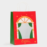 Пакет подарочный новогодний с окном "Театр" 26 х 35 х 16 см. Пакет подарочный новогодний с окном "Театр" 26 х 35 х 16 см.