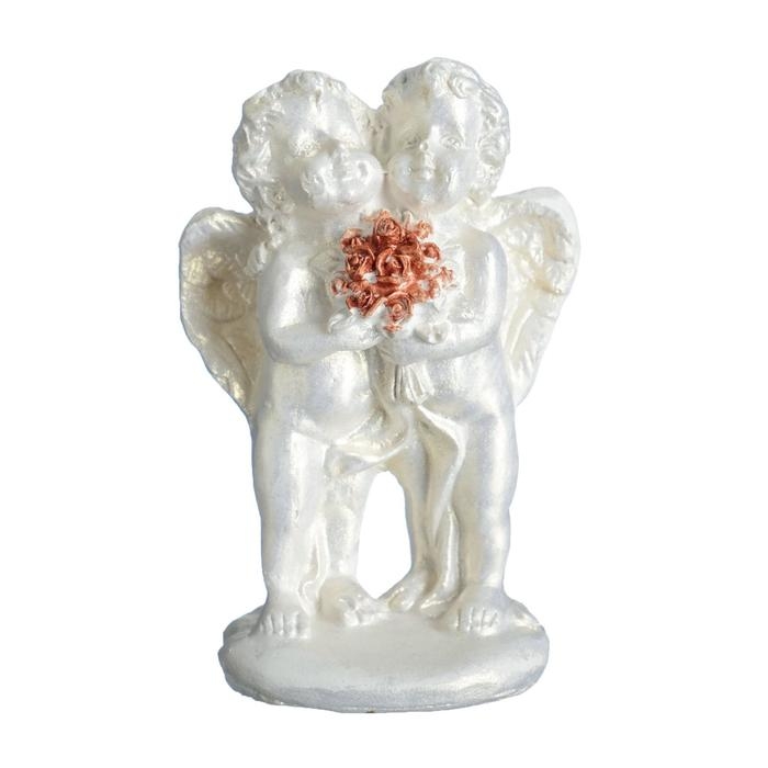 Фигура "Ангелочки с букетом" 5х7,5х3,5см