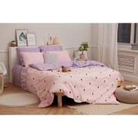 Постельное бельё &laquo;Этель&raquo; 1.5 сп Violet love 143*215 см, 150*214 см, 70*70 см - 2 шт, бязь 125 г/м2