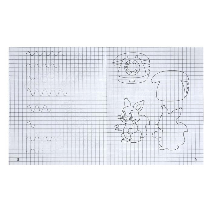 Рабочая тетрадь &laquo;Дошкольные прописи в клетку&raquo;, часть1