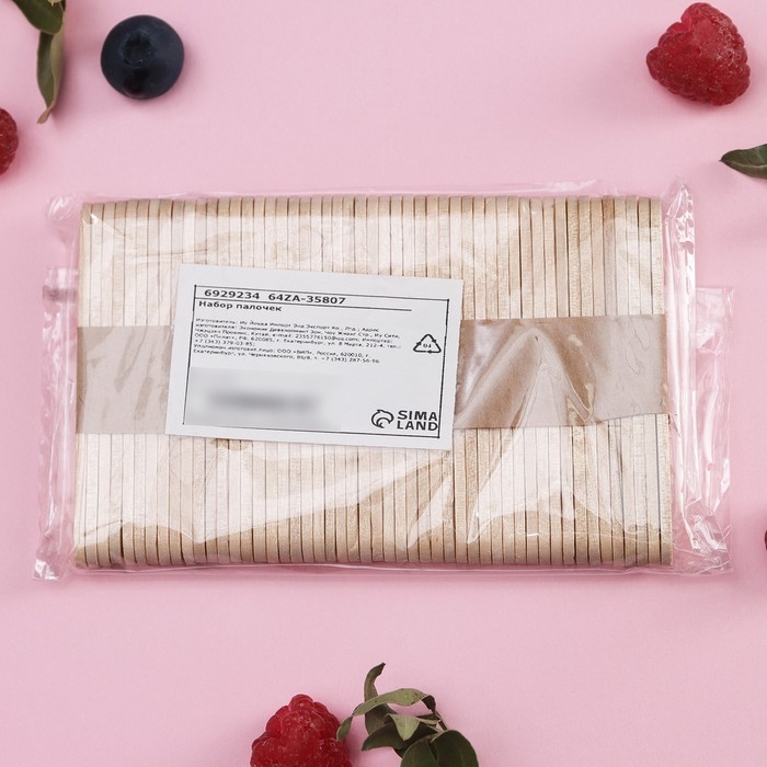 Набор палочек деревянных Доляна, 6,5&times;1,1 см, 50 шт