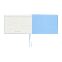 Еженедельник датированный 2025 года, 181х127 мм, 64 листа ESCALADA, мягкая обложка из искусственной кожи, блинтовое тиснение, кремовый блок 70 г/м&sup2;, голубой