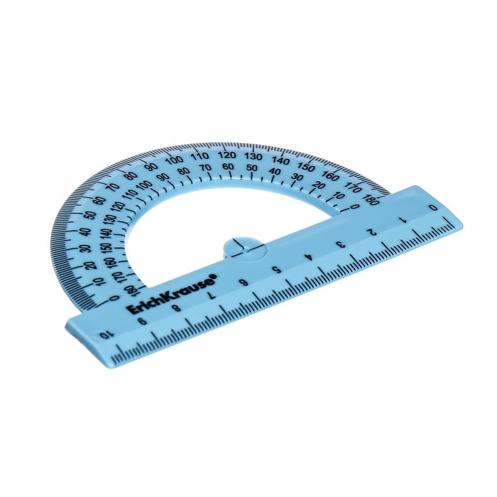 Транспортир 10 см 180&deg;, ErichKrause "Manga", пластик, непрозрачный, коробка-дисплей, МИКС