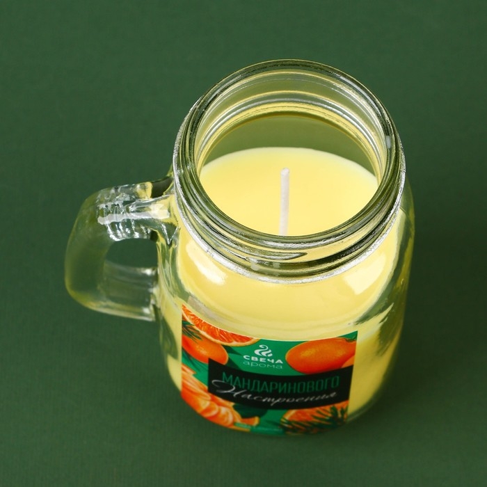 Новогодняя свеча в банке с ручкой «Цитрусовое настроение», мандарин Новогодняя свеча в банке с ручкой «Цитрусовое настроение», мандарин