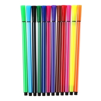 Фломастеры 12 цветов, "Утка в очках", в пластиковом пенале, МИКС Фломастеры 12 цветов, "Утка в очках", в пластиковом пенале, МИКС