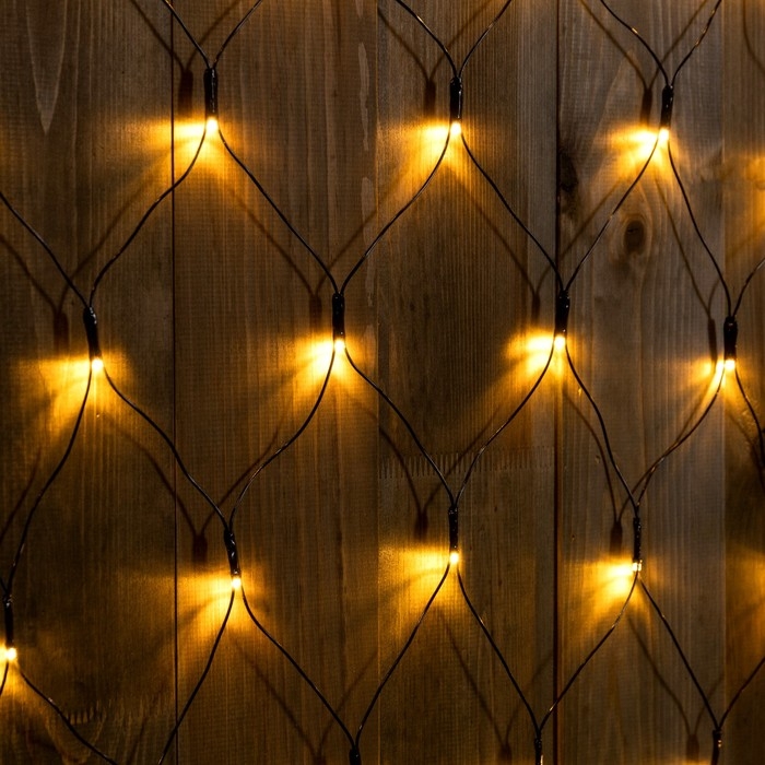 Гирлянда «Сеть» 2 × 3 м, IP44, УМС, тёмная нить, 384 LED, свечение тёплое белое, 220 В Гирлянда «Сеть» 2 × 3 м, IP44, УМС, тёмная нить, 384 LED, свечение тёплое белое, 220 В