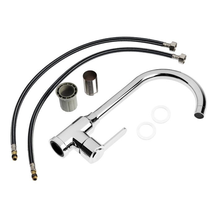 Смеситель для кухни ZEIN Z3701, поворотный излив высотой 26 см, ABS-пластик, хром Смеситель для кухни ZEIN Z3701, поворотный излив высотой 26 см, ABS-пластик, хром