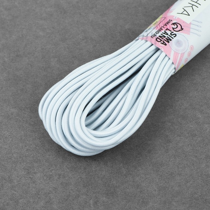 Резинка шляпная, 3 мм, 10 &plusmn; 0,5 м, цвет белый