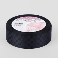 Лента декоративная «Квадраты», 25 мм × 9,1 ± 0,5 м, цвет чёрный Лента декоративная «Квадраты», 25 мм × 9,1 ± 0,5 м, цвет чёрный