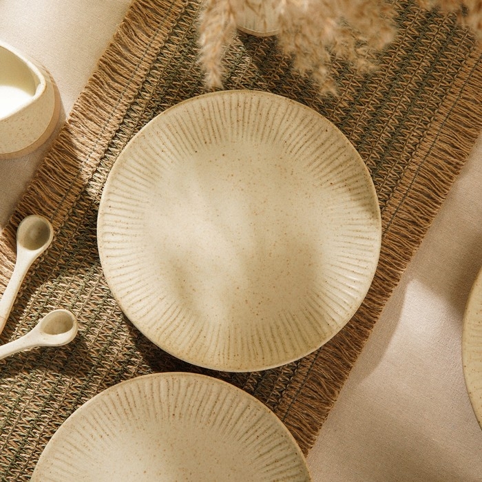 Набор тарелок керамических SL Home &laquo;Виенто&raquo;, d=23 см, цвет бежевый